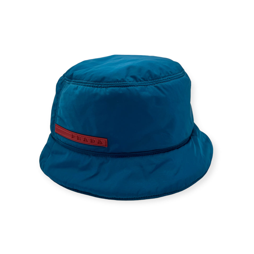 Prada Nylon Puffy Bucket Hat Blue