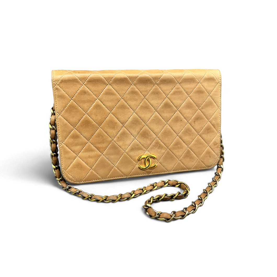 Chanel Flap Bag Quilted Beige