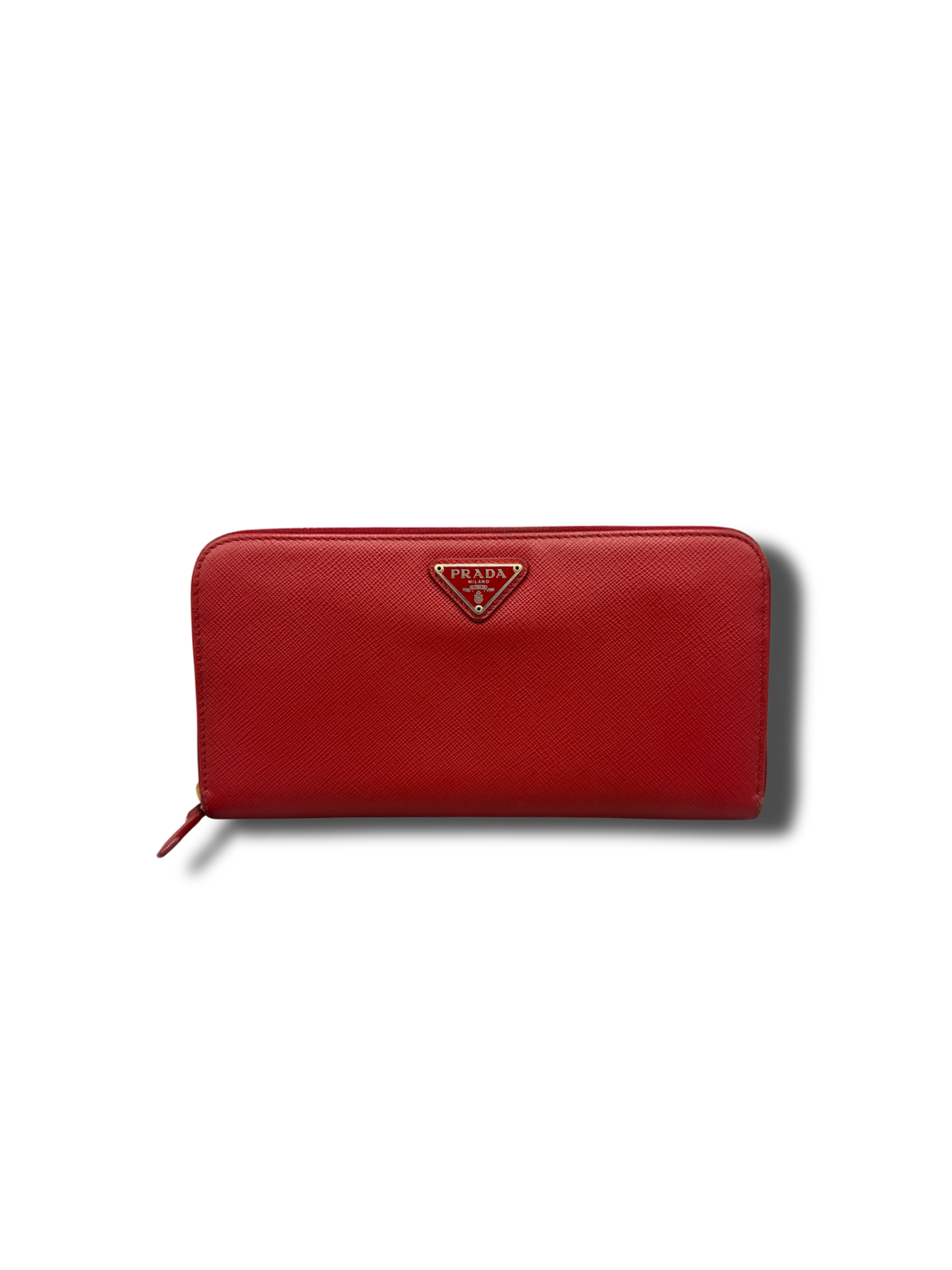 Prada Saffiano Triangle Long Zippy