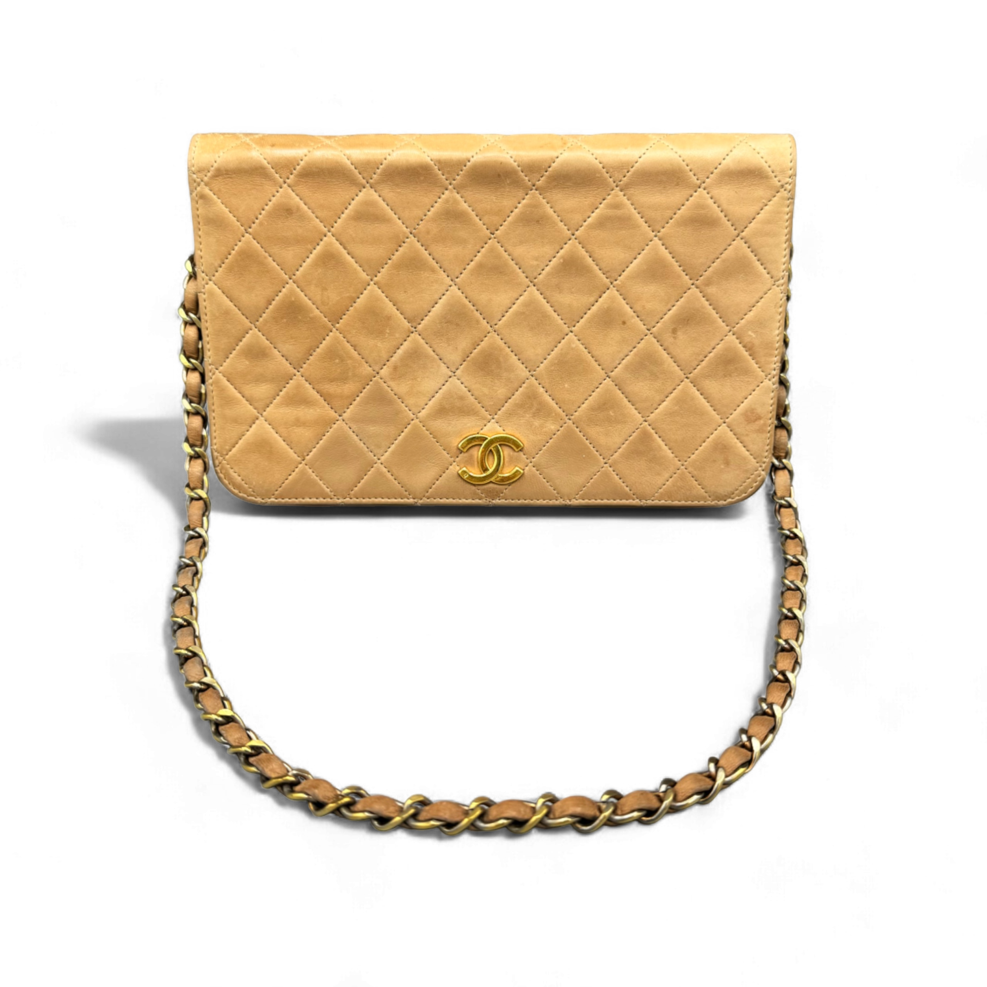 Chanel Flap Bag Quilted Beige www.hautecouturez