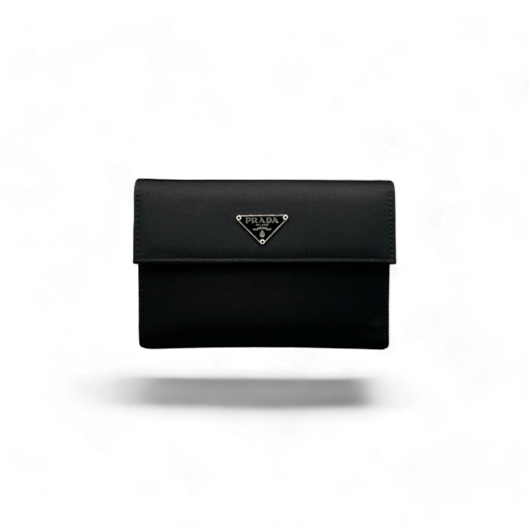 Prada Nylon Compact Wallet Black